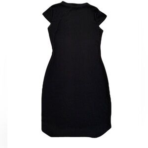 💜 PrettyLittleThing Black Ribbed Bodycon Mini Dress, Size US 4